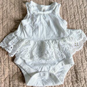 GAP BABY Eyelet White Tank Ballerina Bodysuit 0-3 Months